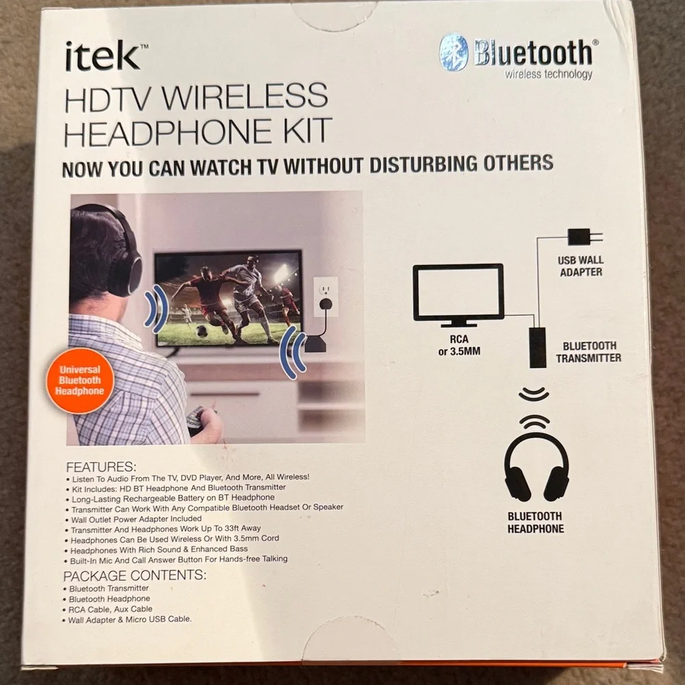 Black Wireless Headphone Kit